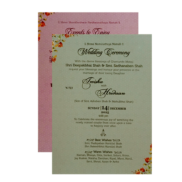 Ivory Padded Invitation Card-King of Cards