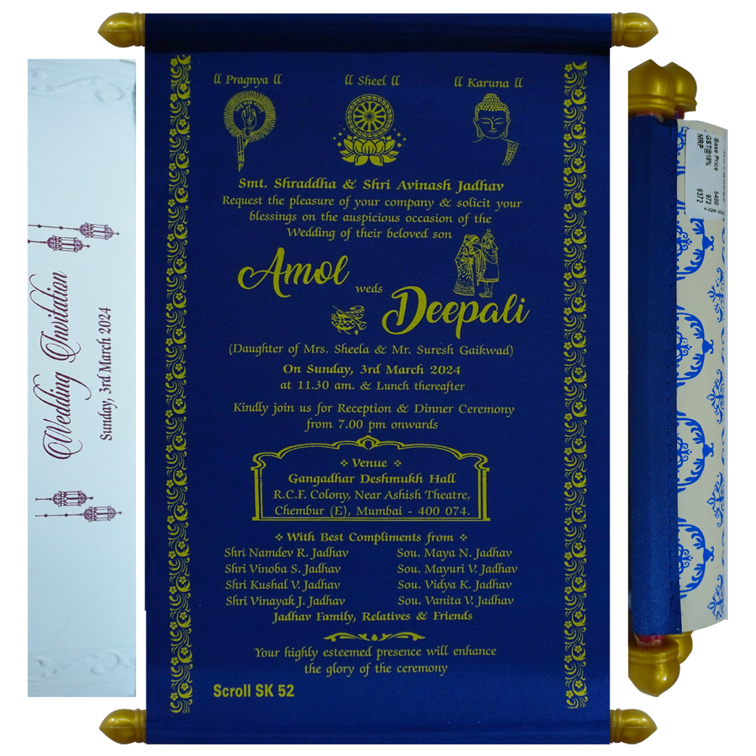 Dark Blue Scroll Card-KJTS0052