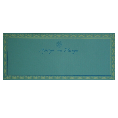 Aqua Blue Nameplate Invitation Card-King of Cards