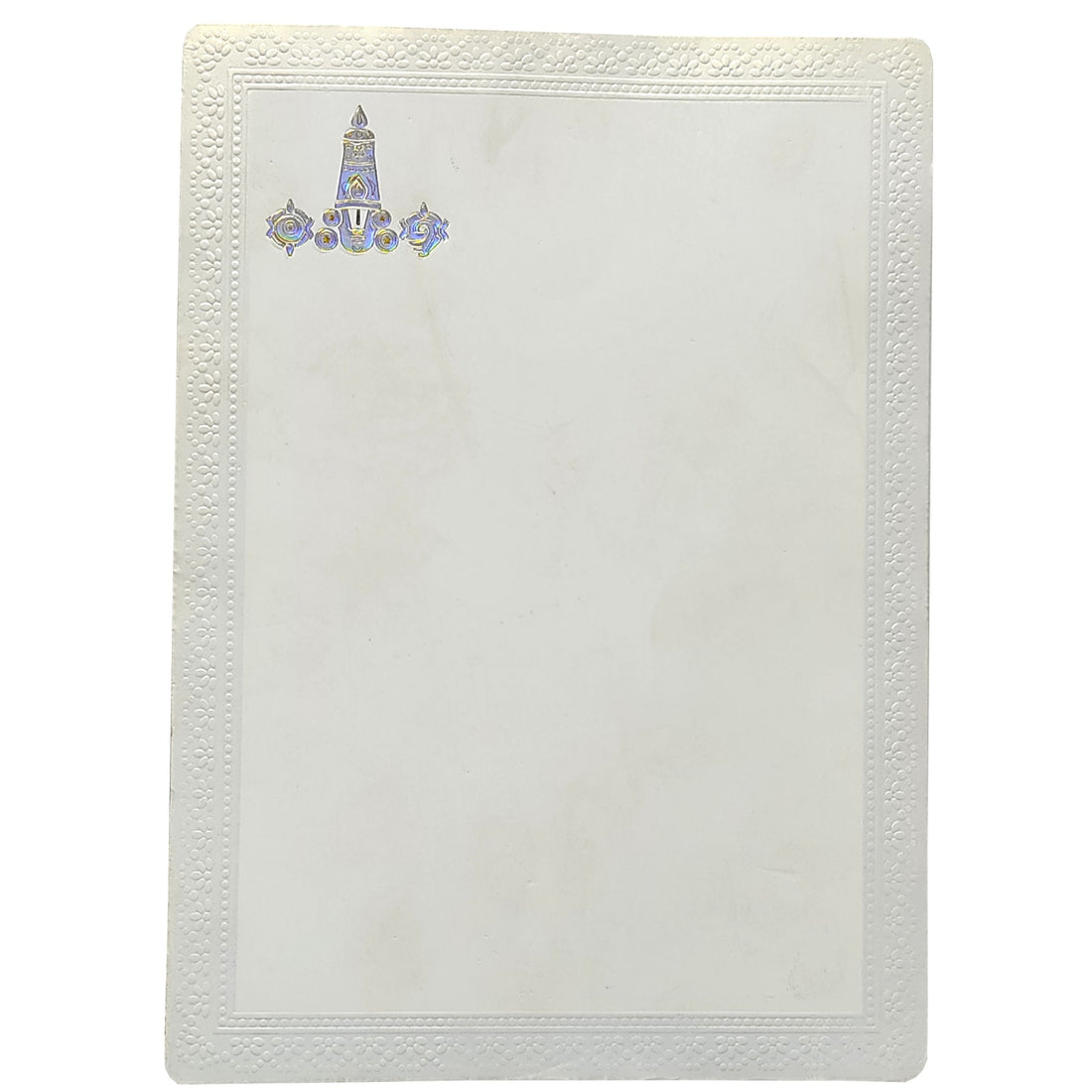 White Balaji Padmavathi Invitation-King of Cards