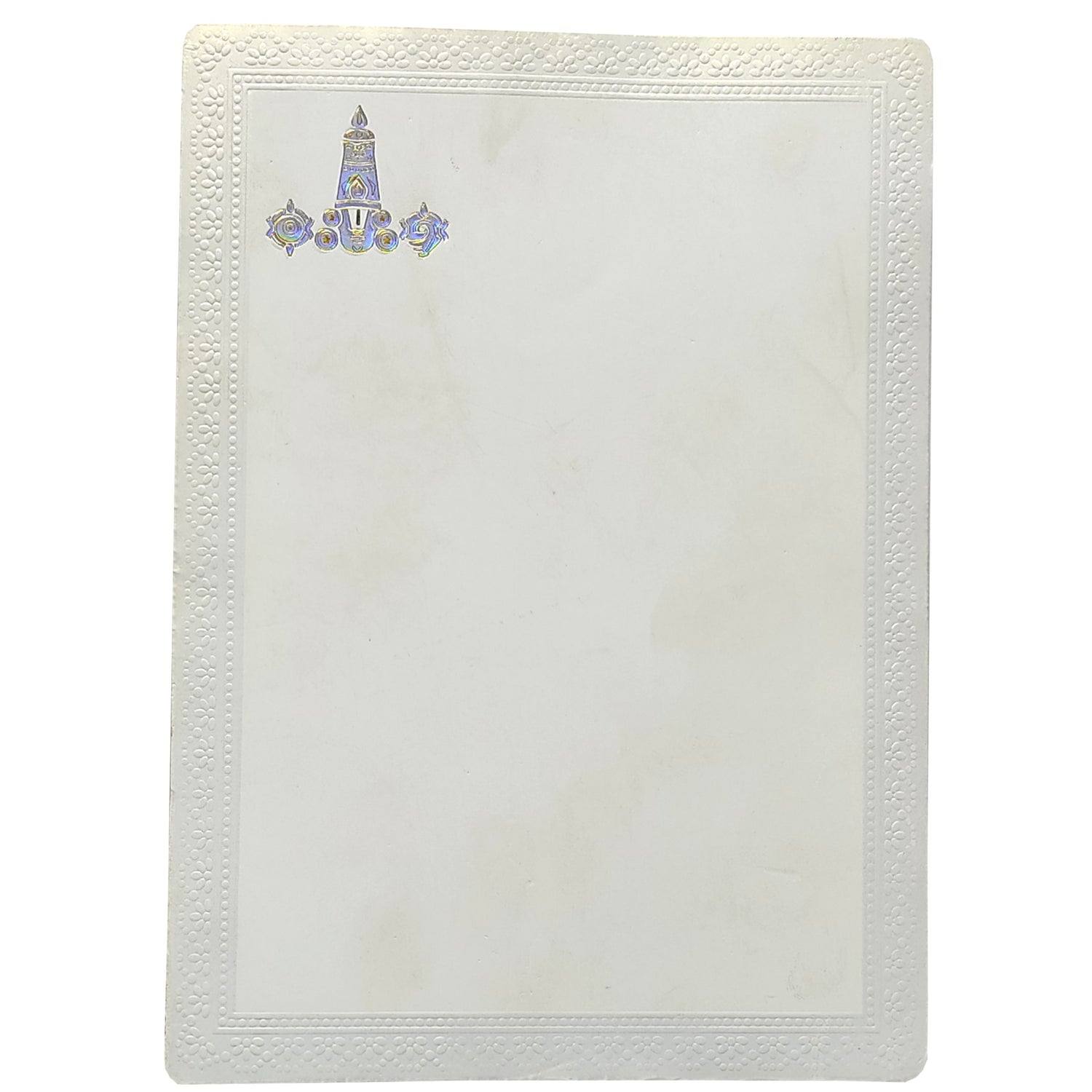 White Balaji Padmavathi Invitation-King of Cards