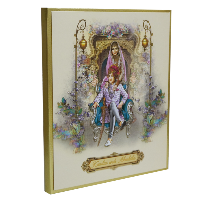 Cream Bride Groom Padded Marriage Card-King of Cards