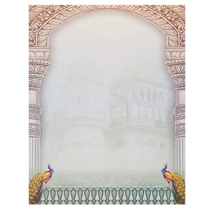 Bride And Groom With Palace View In Gold Foiling Print-KNKJ1095-King of Cards