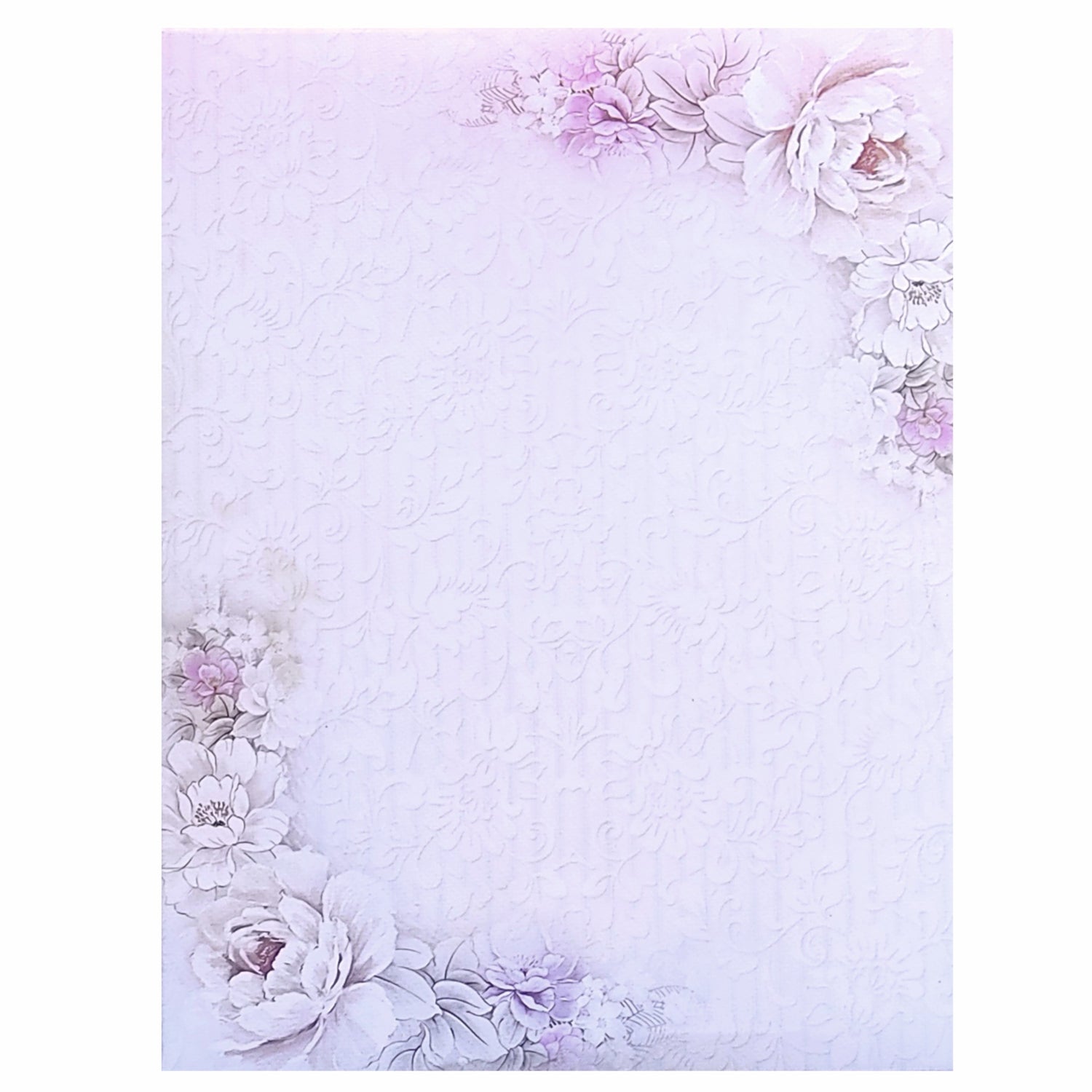 Lavender Paisley Couple Padded Wedding Card-KNKM8201