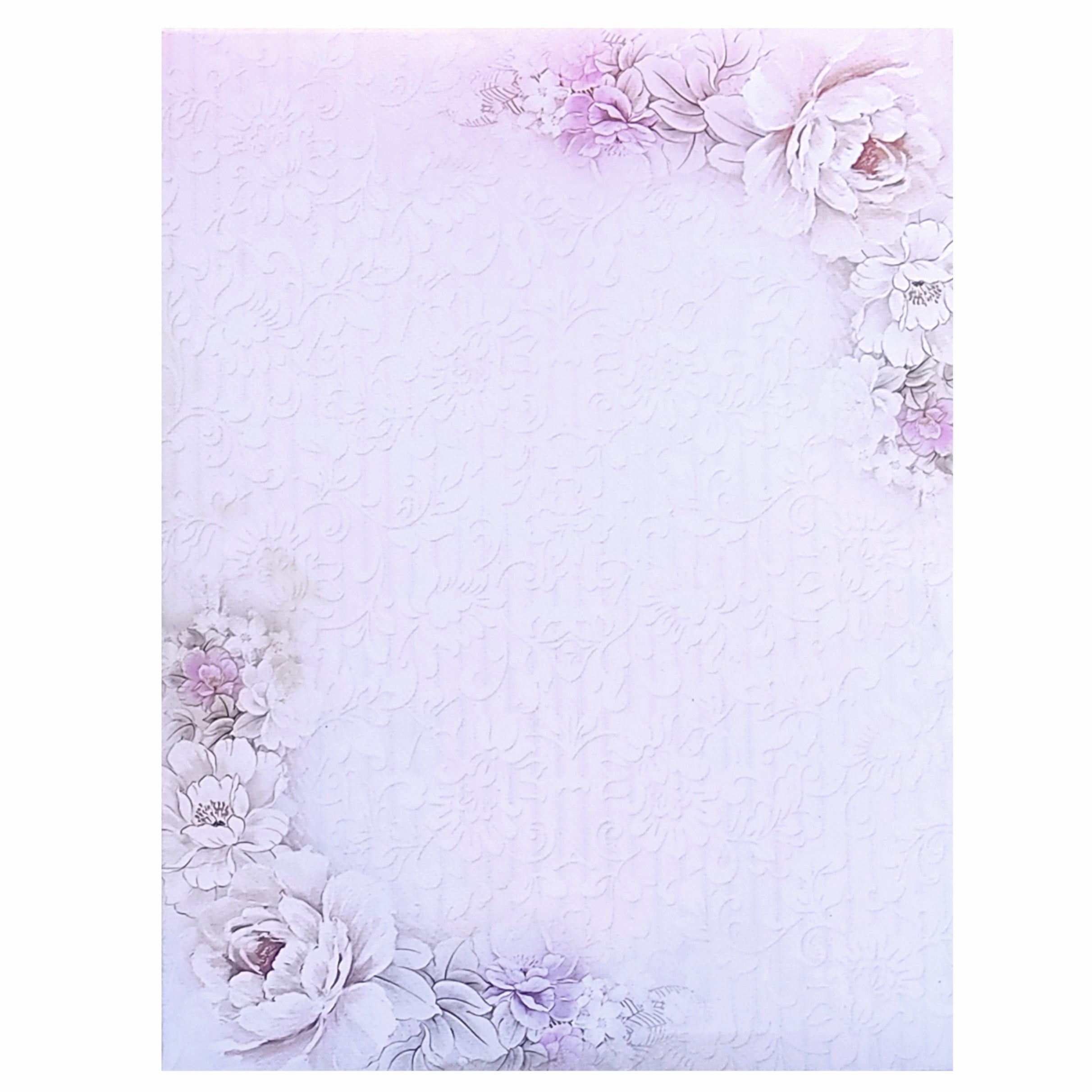 Lavender Paisley Couple Padded Wedding Card-KNKM8201