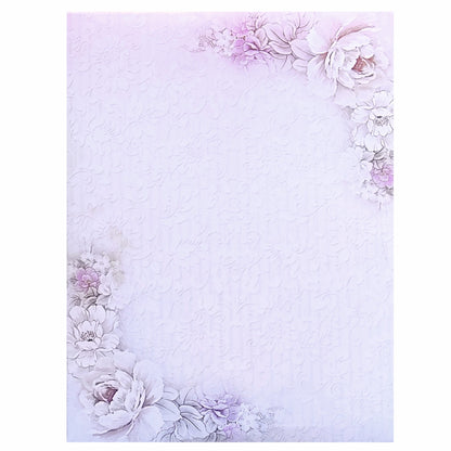 Lavender Paisley Couple Padded Wedding Card-KNKM8201
