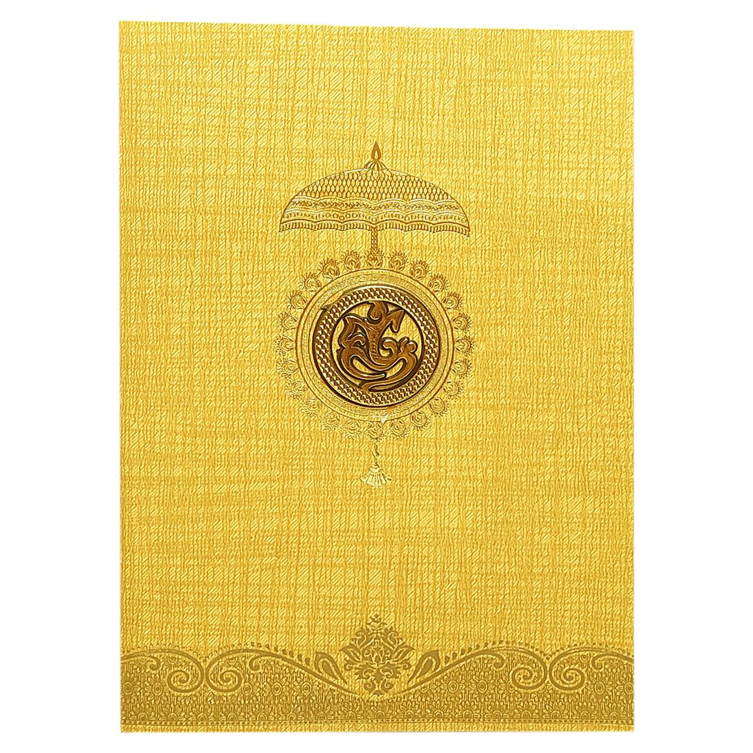 Brown Gold Ganesha Invitation Card-KNCM24NG