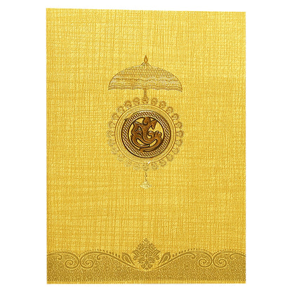 Brown Gold Ganesha Invitation Card-KNCM24NG