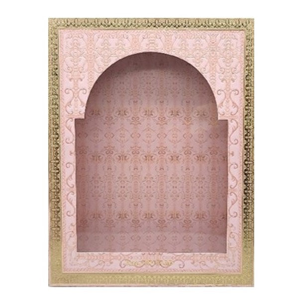 Pink Ultra Premium Laser Cut Bride And Groom Wedding Card-KNKUP047