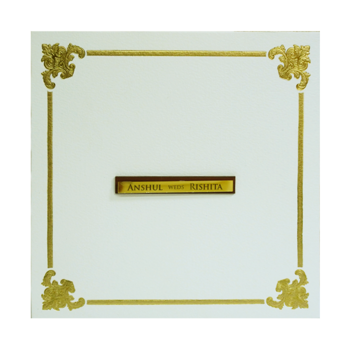 White Floral Box Wedding Card-King of Cards