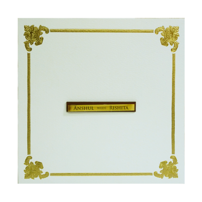 White Floral Box Wedding Card-King of Cards