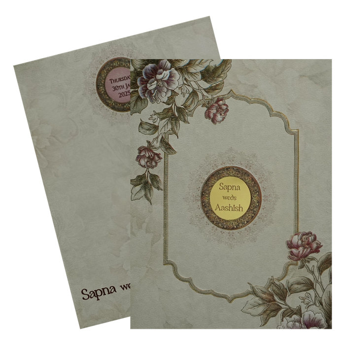 Cream Floral Invitation-King of Cards