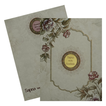 Cream Floral Invitation-King of Cards