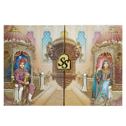 Cream Royal Bride Groom Padded Wedding Card-King of Cards