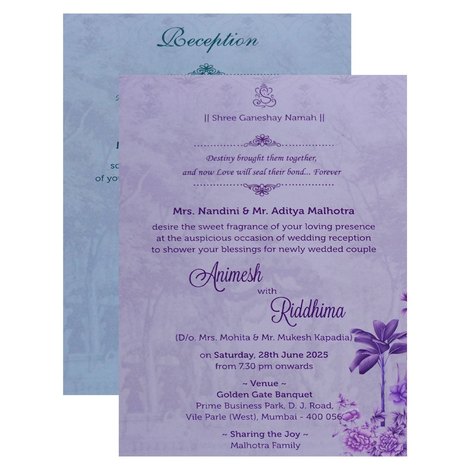 Pale Mint Green Padded Invitation-KVN07090