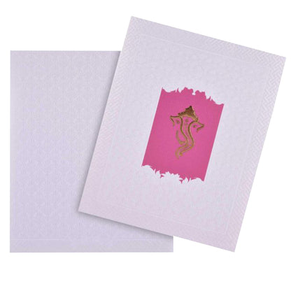Lovely Pink Shading Gold foiling Ganesha Wedding Card - KNK4211
