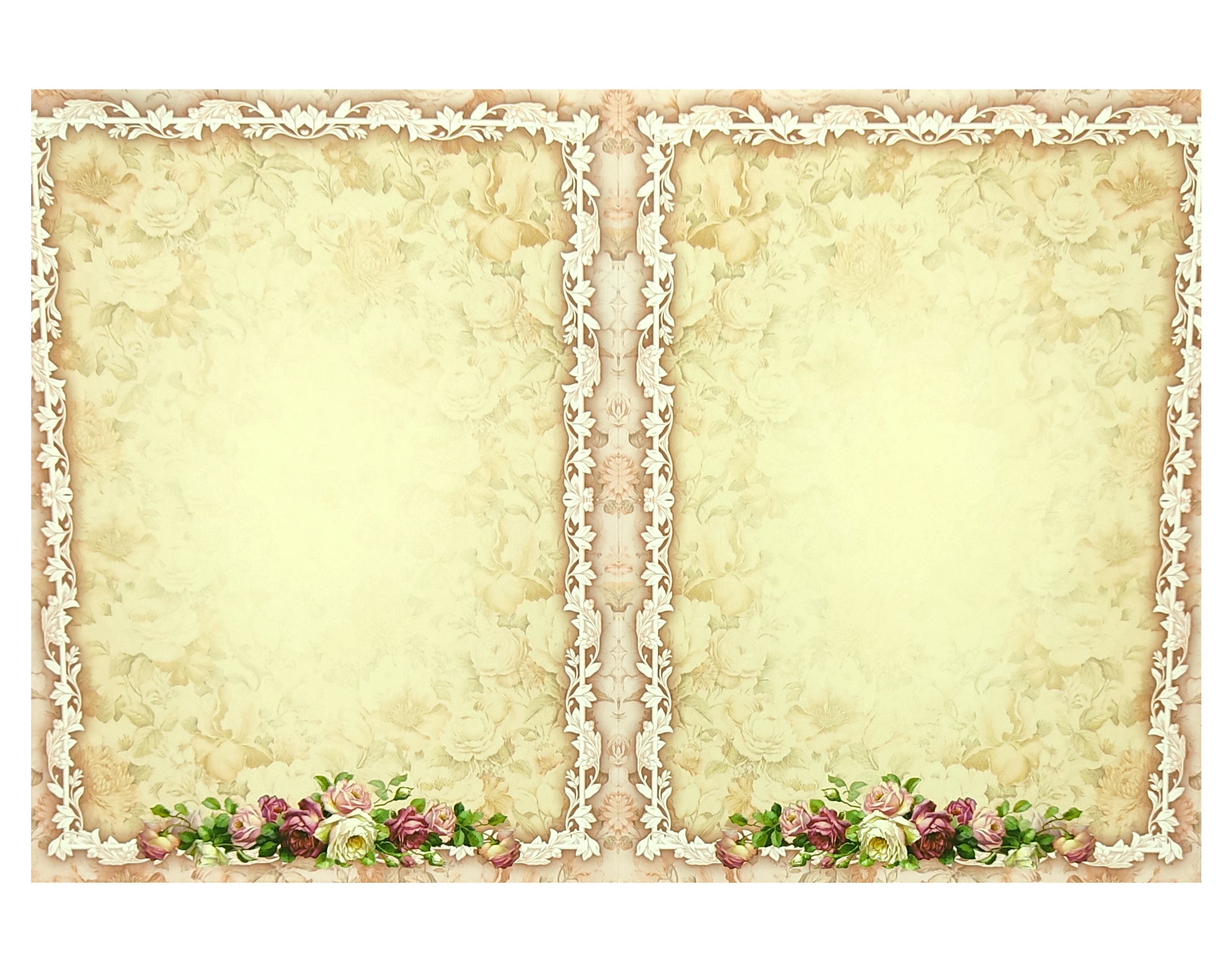 Pastel Pink Classic Floral In Offset Print With Designer Name Plate-KNKC4046