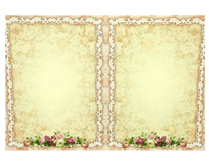 Pastel Pink Classic Floral In Offset Print With Designer Name Plate-KNKC4046