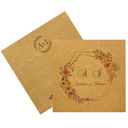 Brown Floral Invitation card-KRC29192