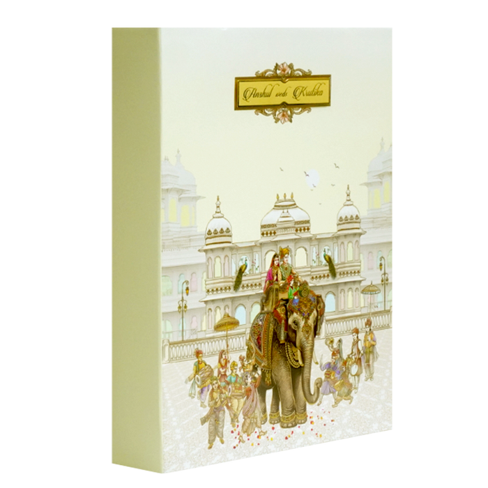 Cream Yellow Royal Wedding Box Card-King of Cards