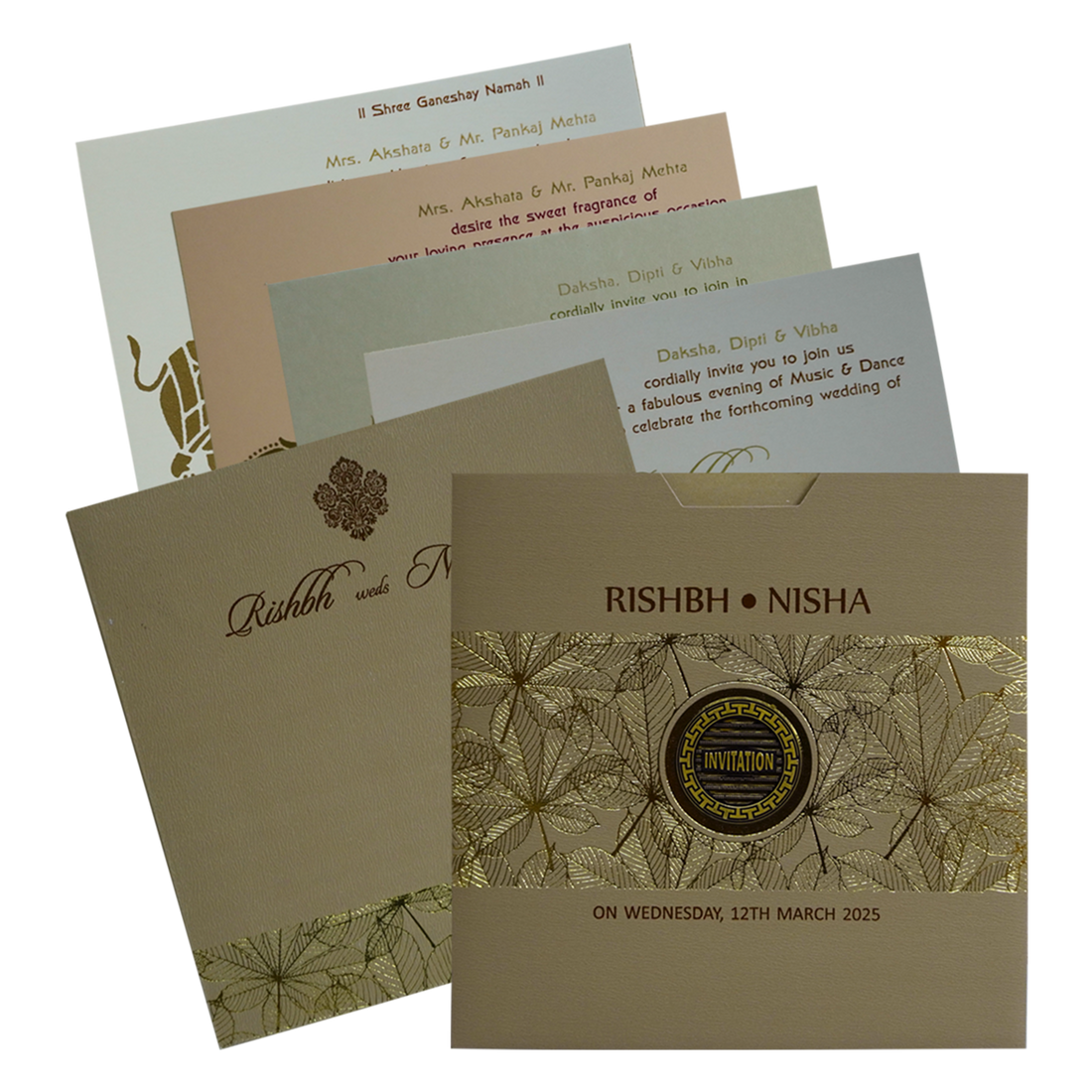Pale Brown Wedding Invitation-King of Cards