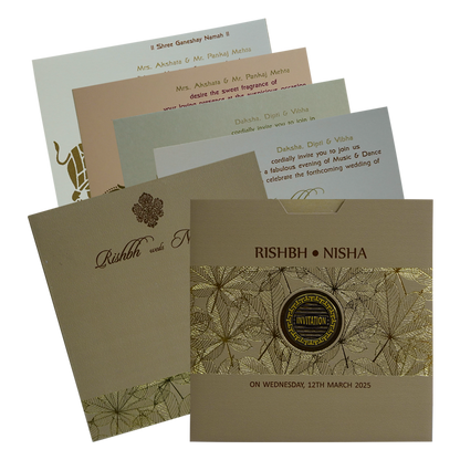 Pale Brown Wedding Invitation-KRC30272