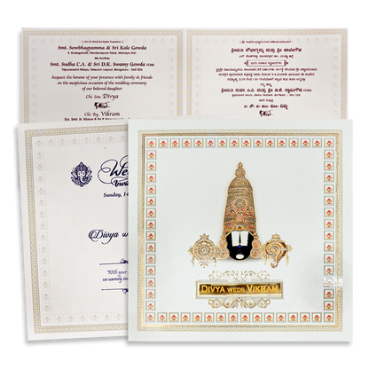Check out White Balaji Traditional Wedding Card at best price. ✅WhatsApp Support ✅Express Delivery.|King of cards.