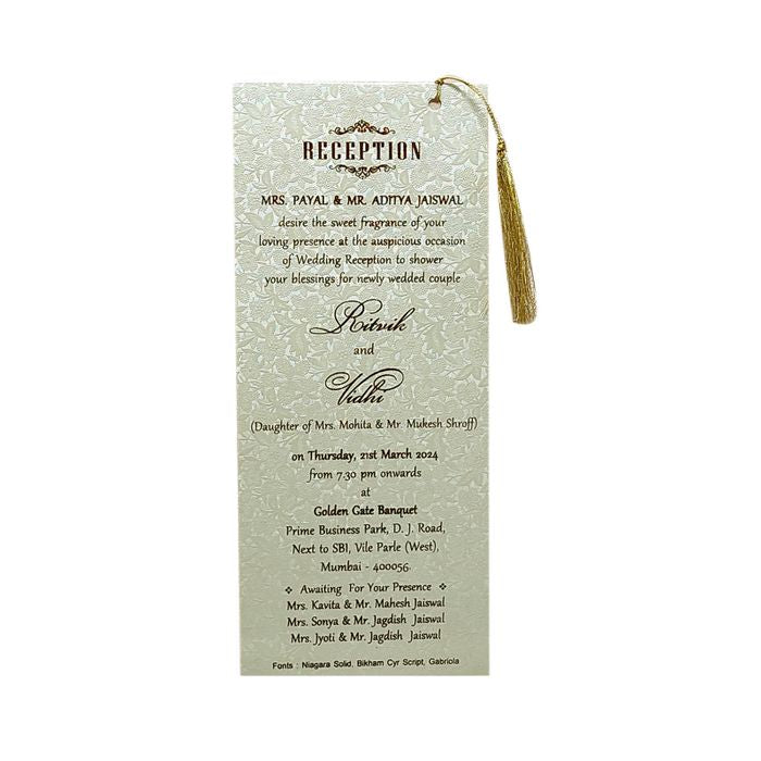 Beige Cream Single Sheet Invitation-King of Cards