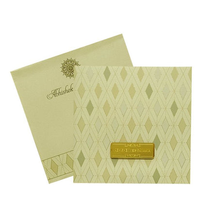 Green Nameplate Padded Invitation Card-King of Cards