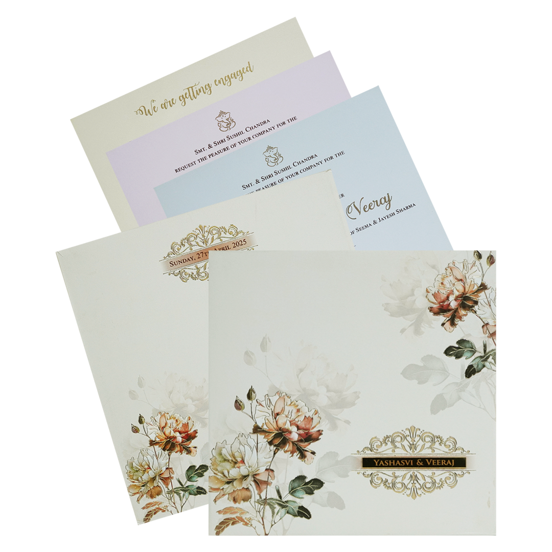 Make your event special with our exclusive Cream Floral Padded Marriage Card. Shop now! ?WhatsApp Support ?Express Delivery.