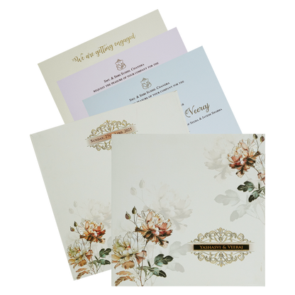 Make your event special with our exclusive Cream Floral Padded Marriage Card. Shop now! ?WhatsApp Support ?Express Delivery.