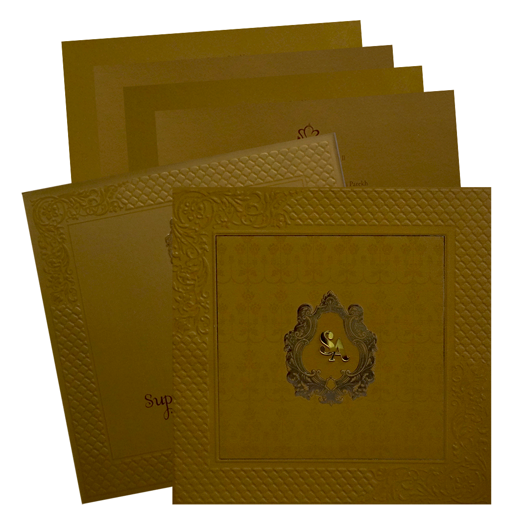 Golden Pattern Marriage Card-KPR09090