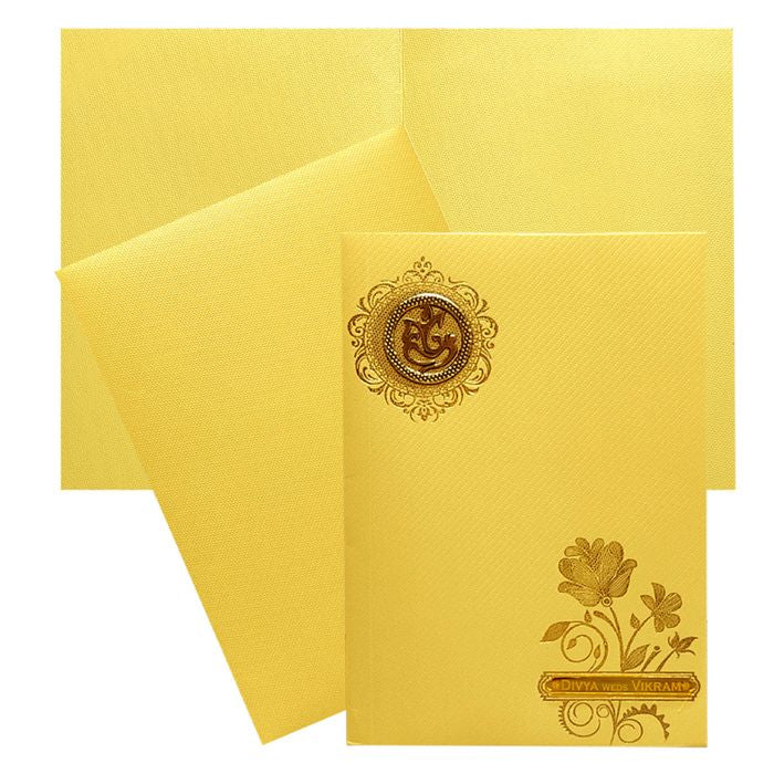 Gold Floral Nameplate Invitation Card-King of Cards