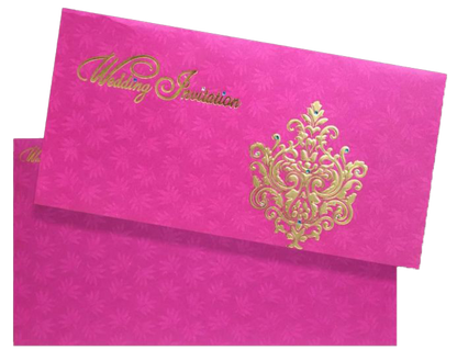 Romantic Pink Shading With Blossom Design Wedding Card - KNKZ0340