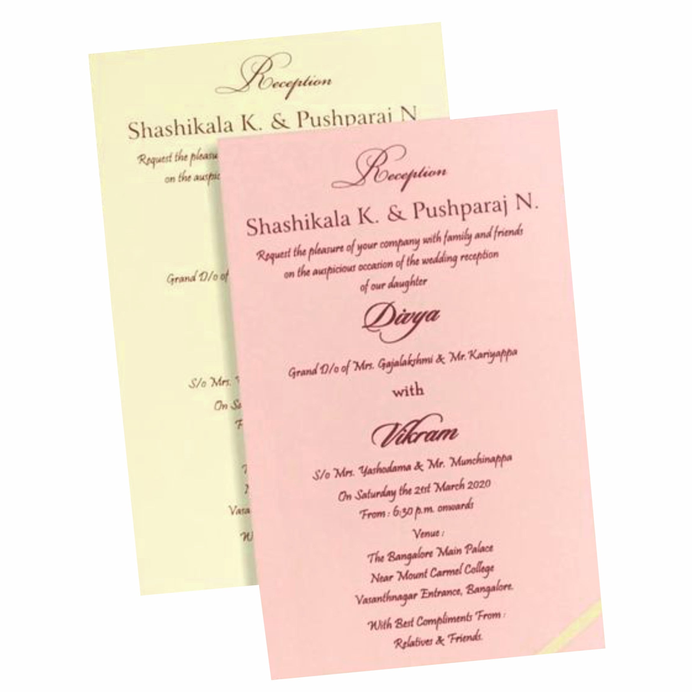 Pink Bag Invitation Card-Knpr4505p