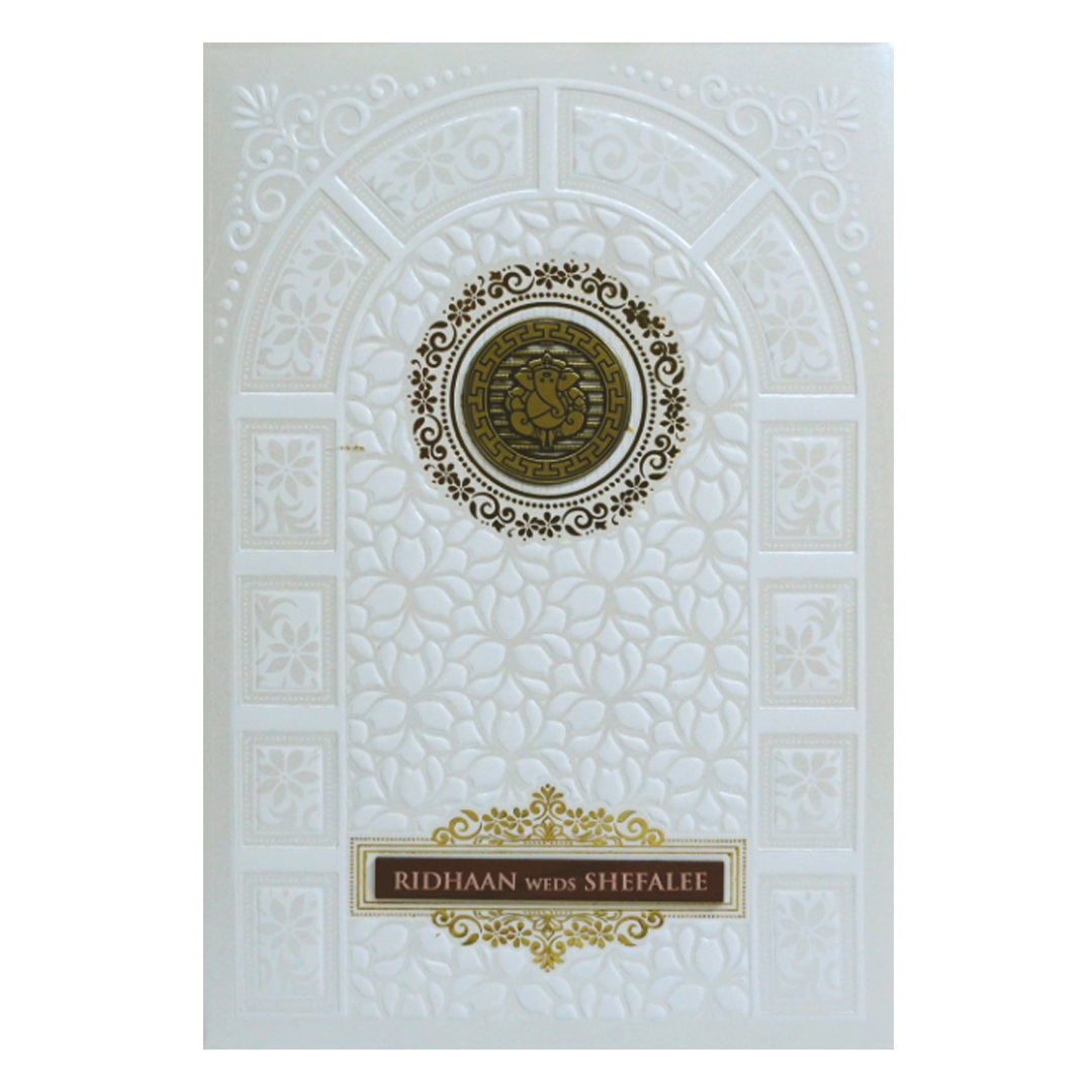 White Floral Invitation Card-KVN07190