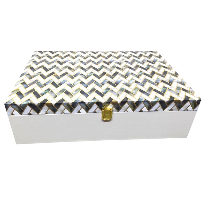 White And Grey Large Box Invitation-KBX0601-King of Cards