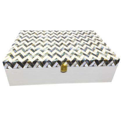 White And Grey Large Box Invitation-KBX0601-King of Cards