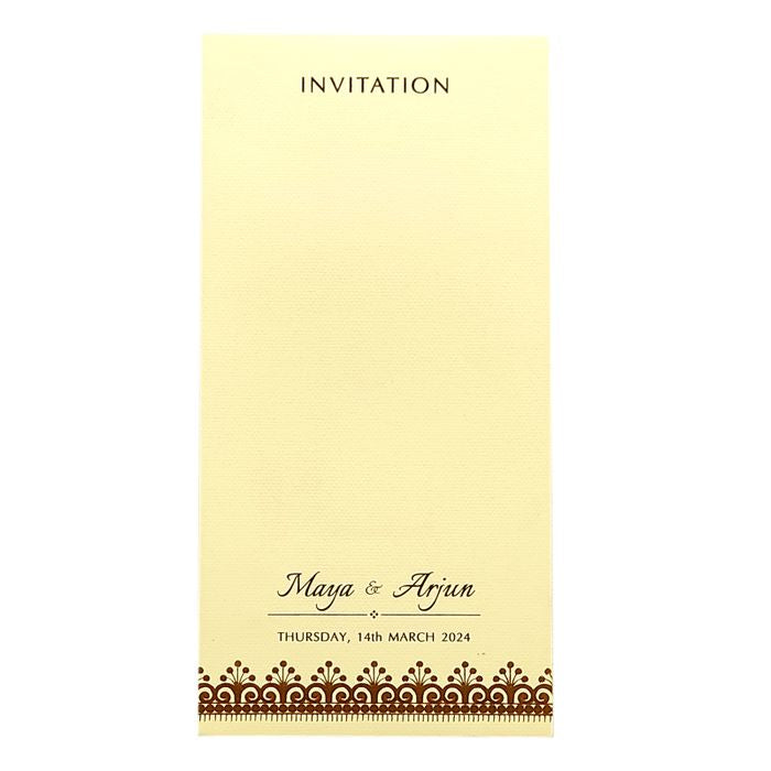White Floral Single Invitation Card-King of Cards