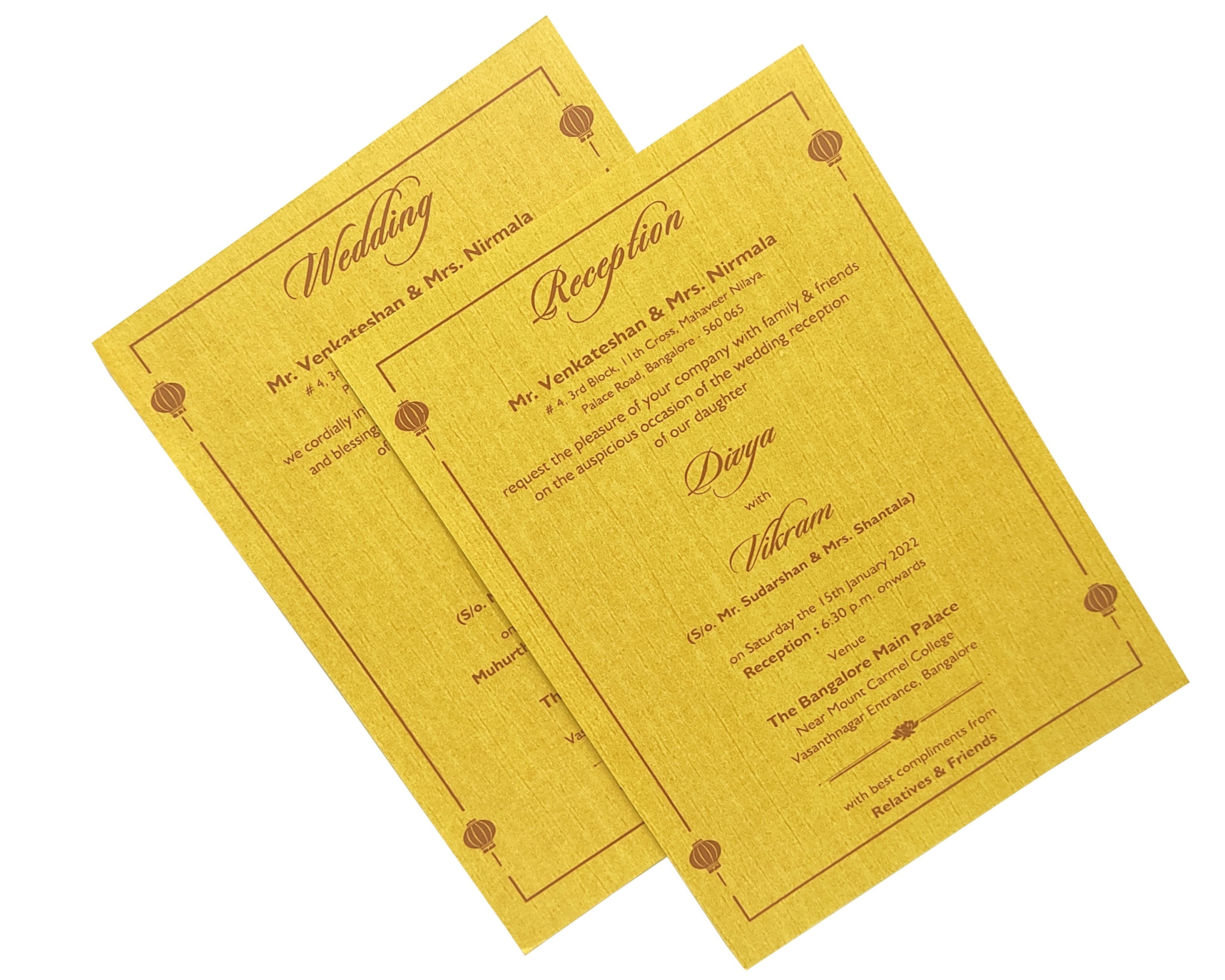 Orange Gold Foiling Invitation Card-KNPC95192