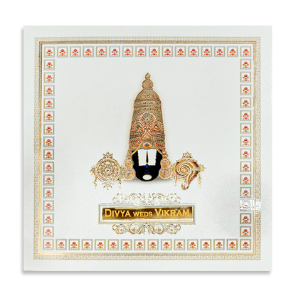White Balaji Traditional Wedding Card-KNKD8110