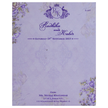 Very Light Purple Wedding Card-King of Cards
