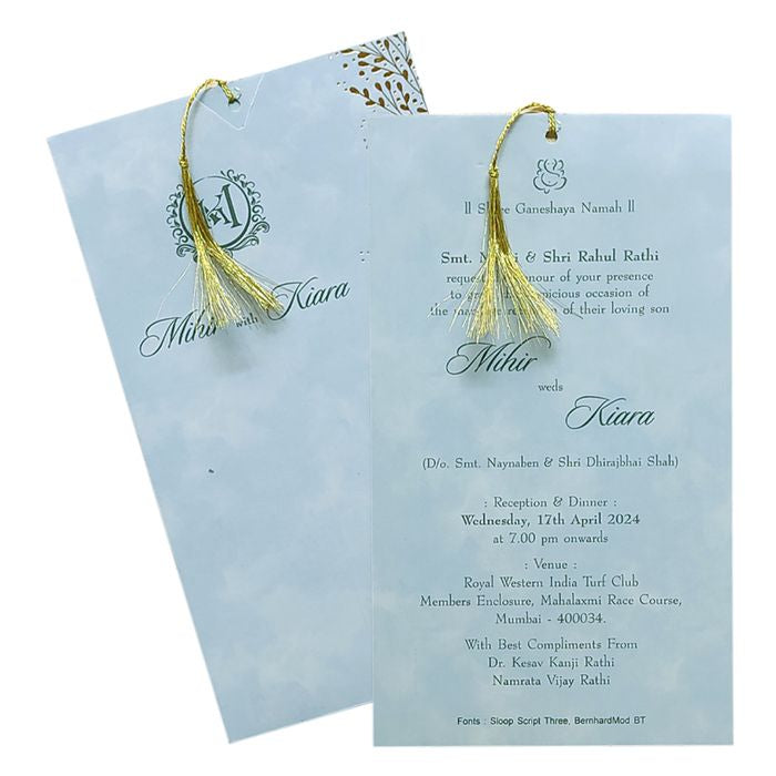 Light Blue Single Sheet Invitation-King of Cards