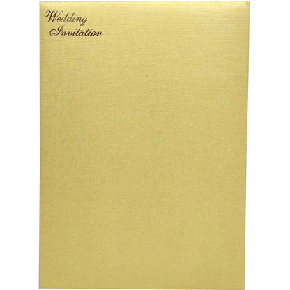 Gold Metallic Die Cut With Pink Wolly Invitation Card-KNCW19GI