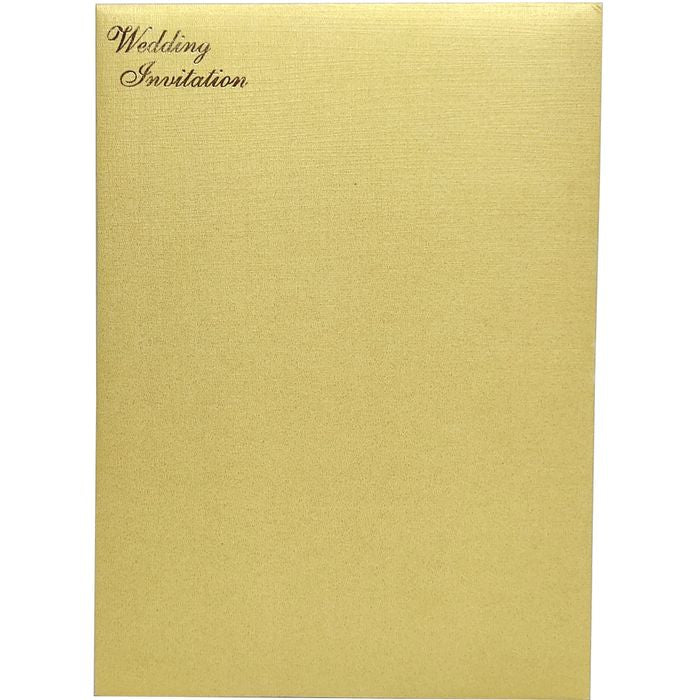 Gold Metallic Die Cut With Pink Wolly Invitation Card-KNCW19GI-King of Cards