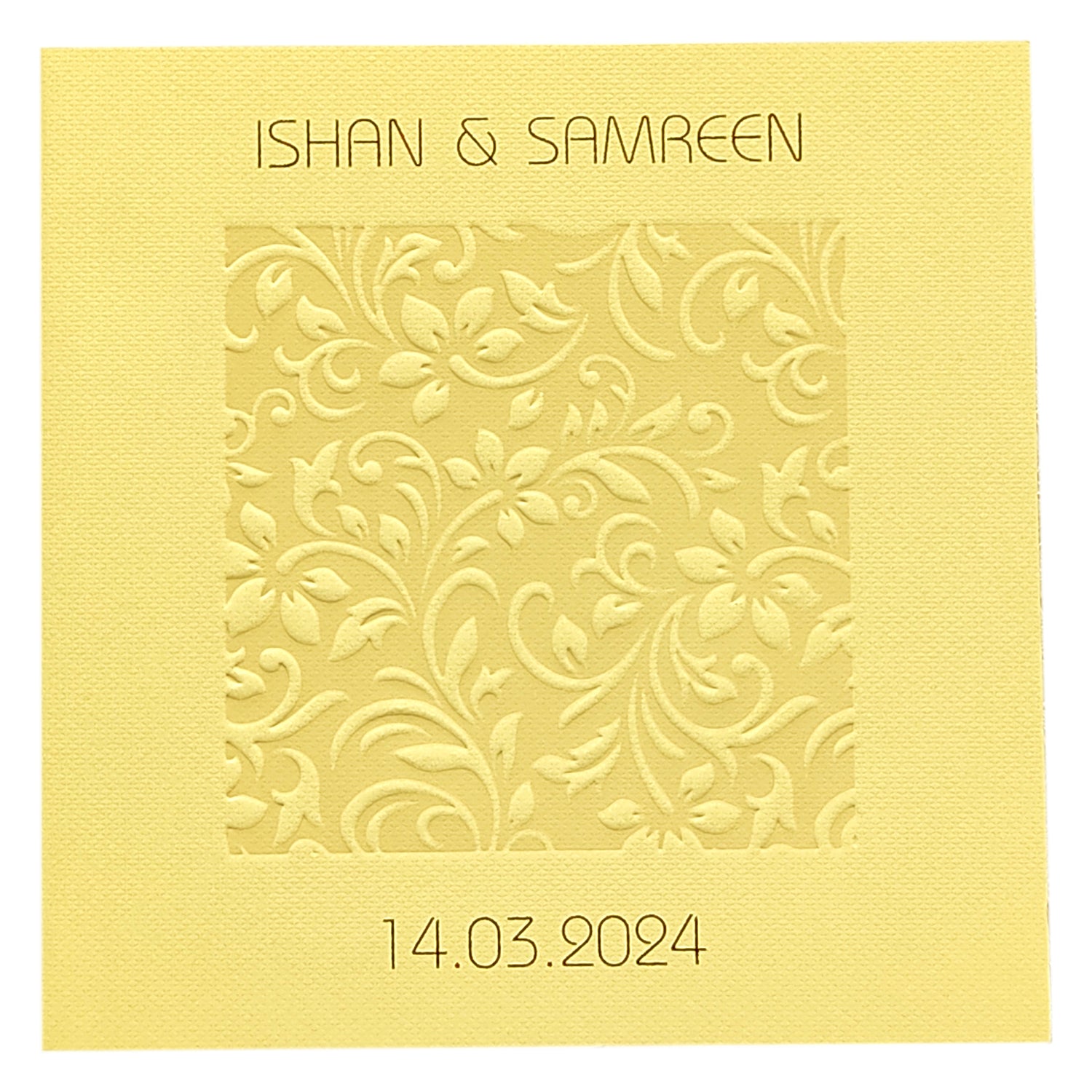 Gold Embossed Floral Invitation Card-KRC29352