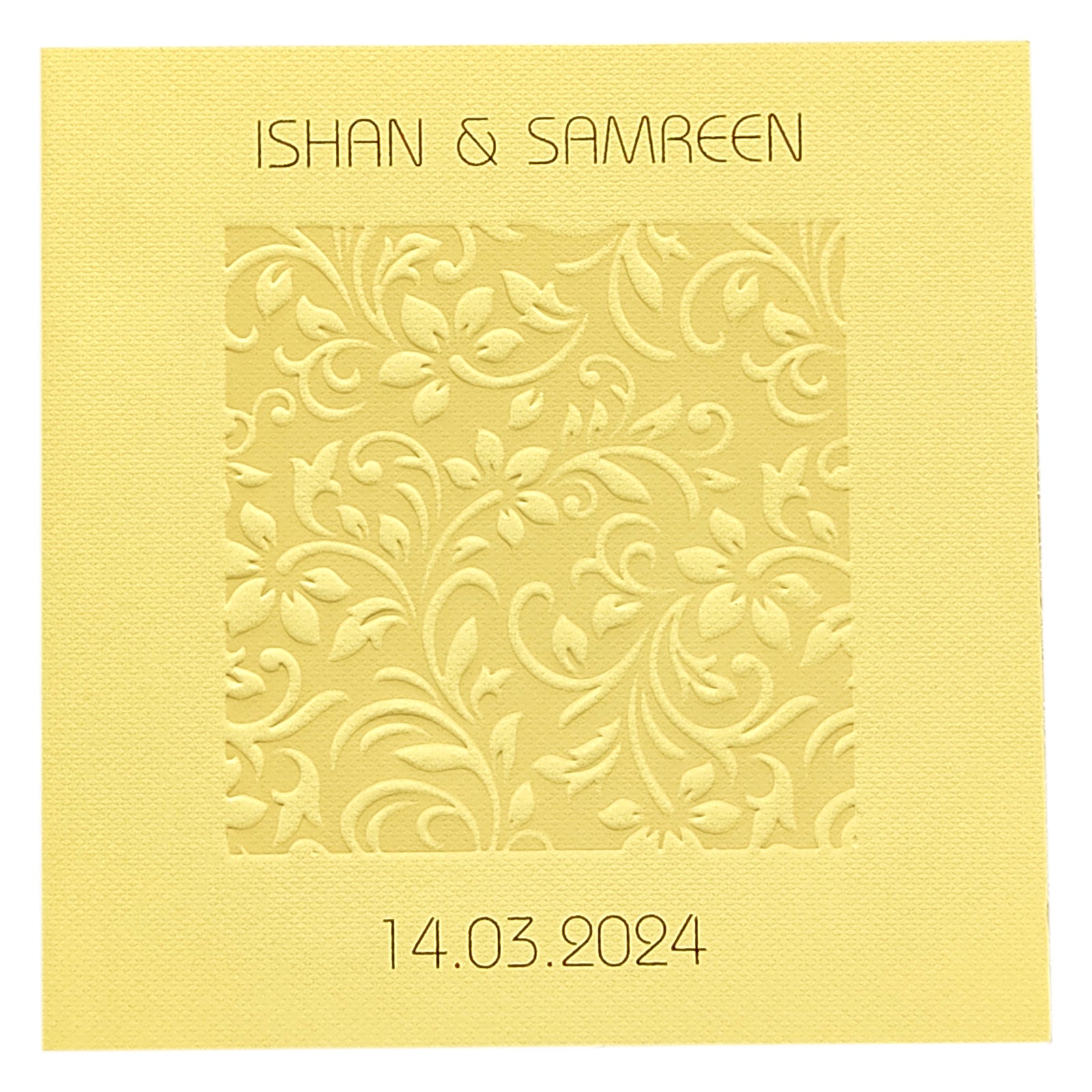 Gold Embossed Floral Invitation Card-KRC29352