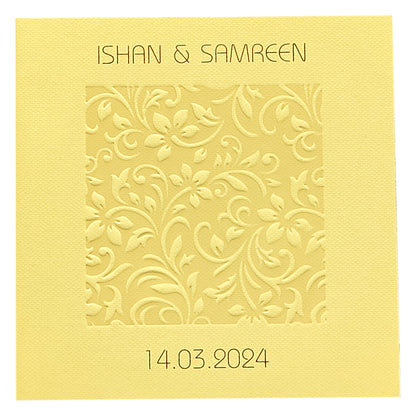 Gold Embossed Floral Invitation Card-KRC29352