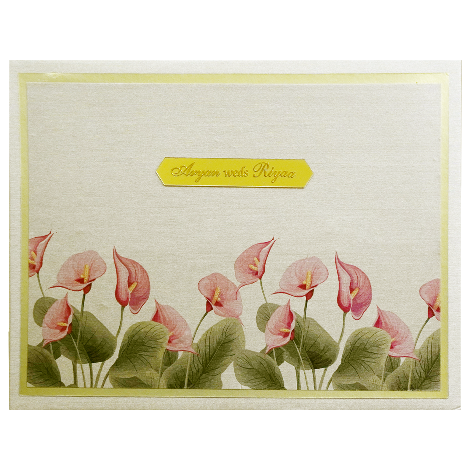 Metallic Light Brown Wedding Card-Krc30750