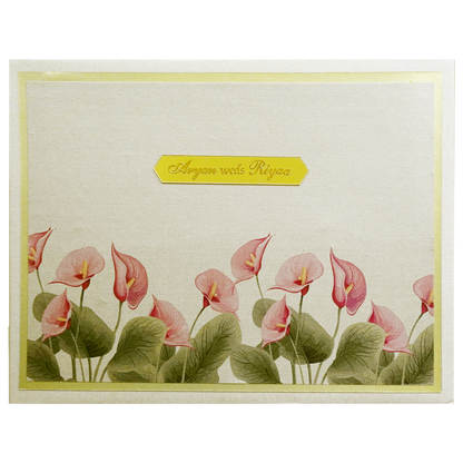 Metallic Light Brown Wedding Card-Krc30750